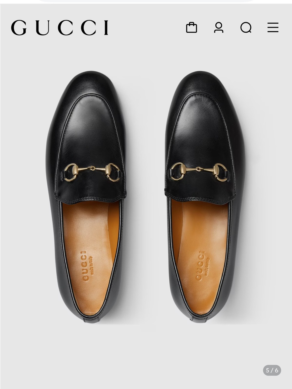 Gucci Black Leather Horsebit Slip-On Loafers